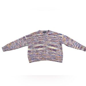 Sweet & Sinful Colorful Cropped Knit Sweater Size Large